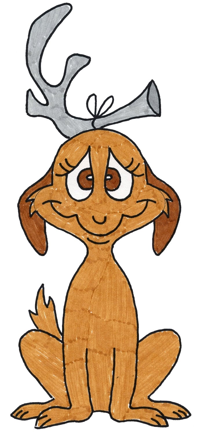 how to draw max from the grinch tutorial video & coloring page